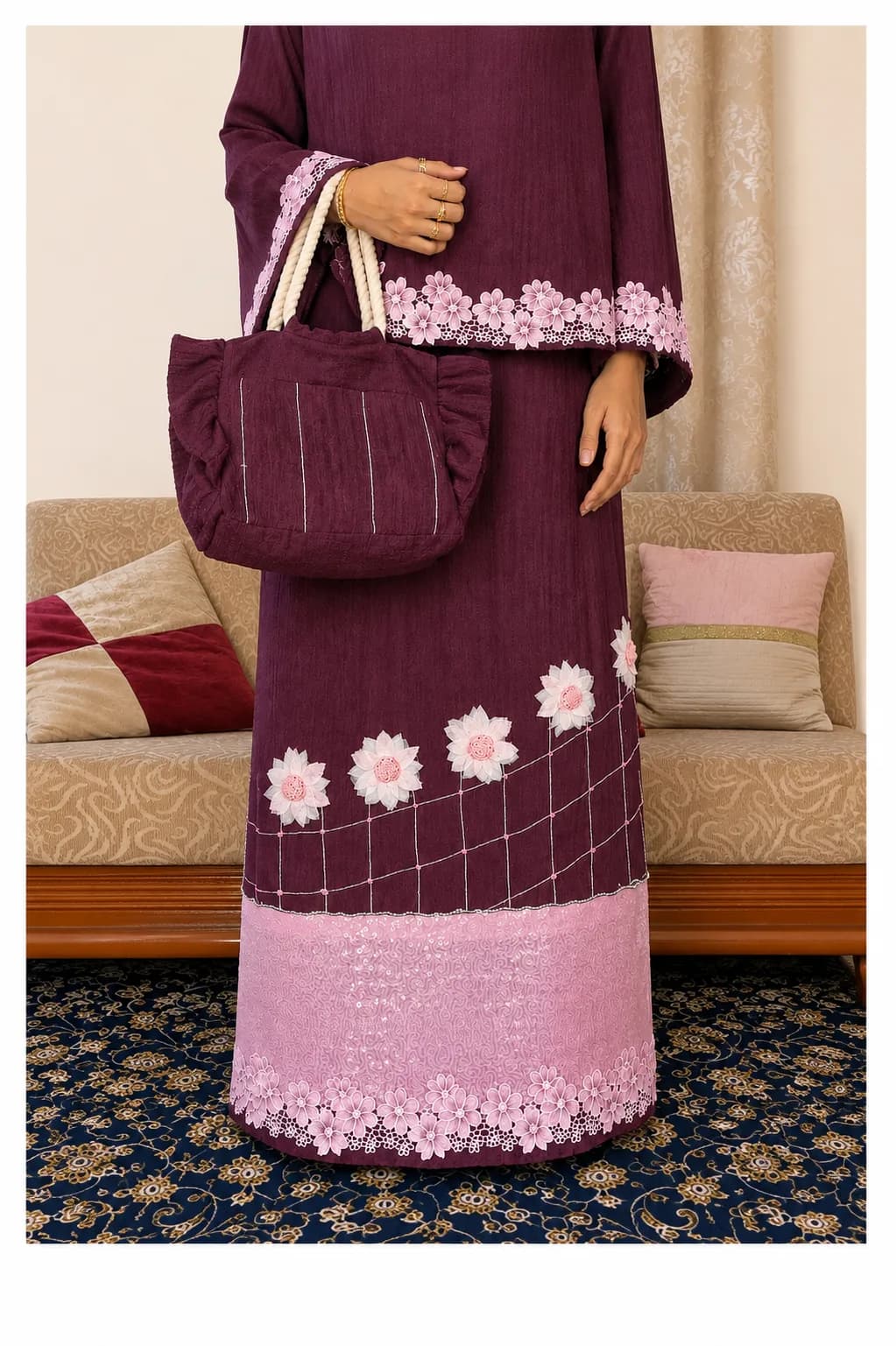 MAROON RIDA & BAG