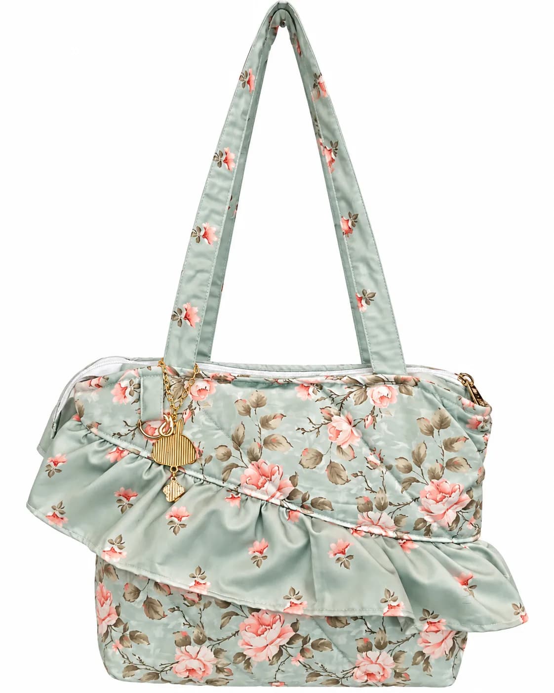 GREEN FLORAL FRILL MASALLA BAG SET (NBMB0913) - Image 3