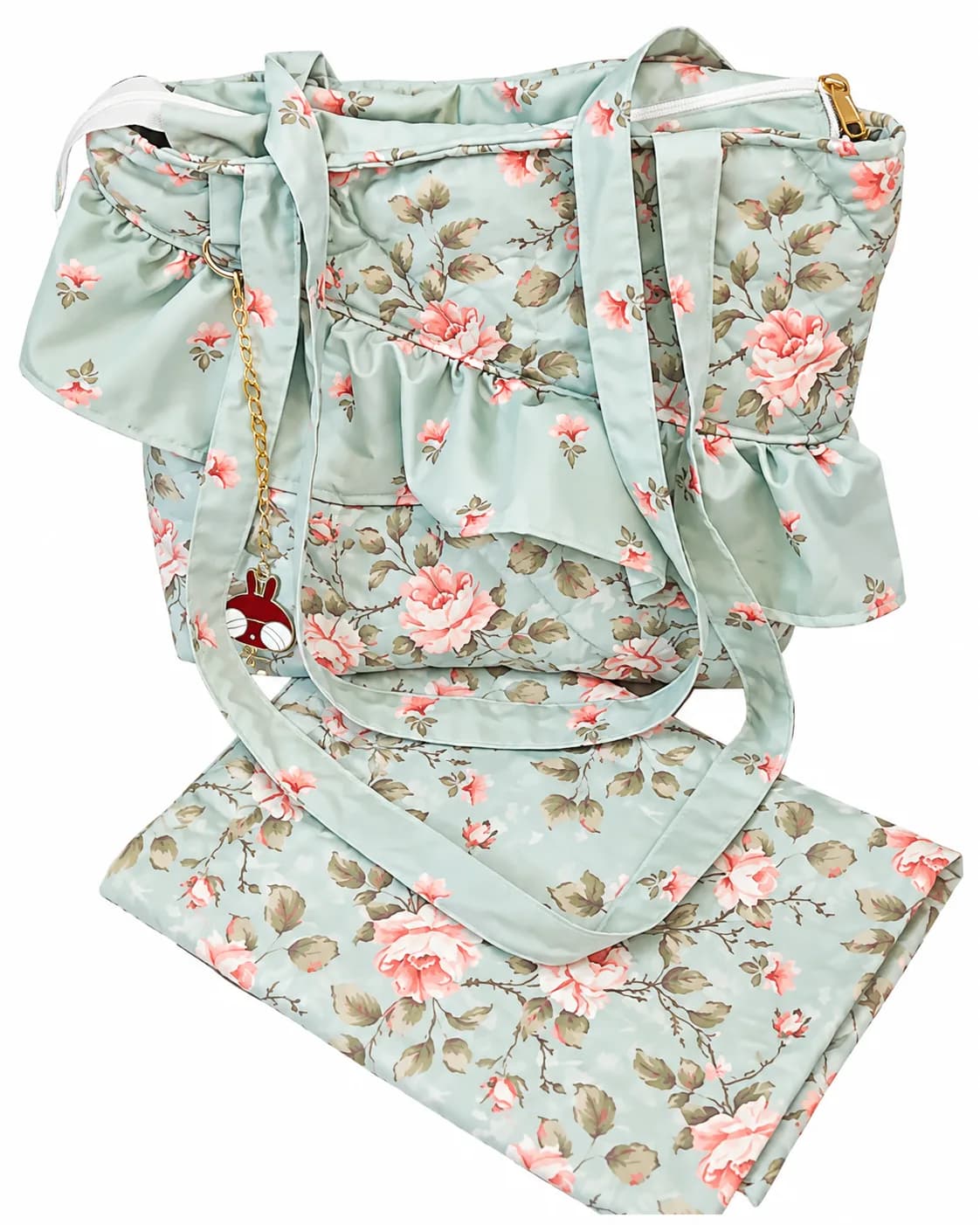 GREEN FLORAL FRILL MASALLA BAG SET (NBMB0913) - Image 2
