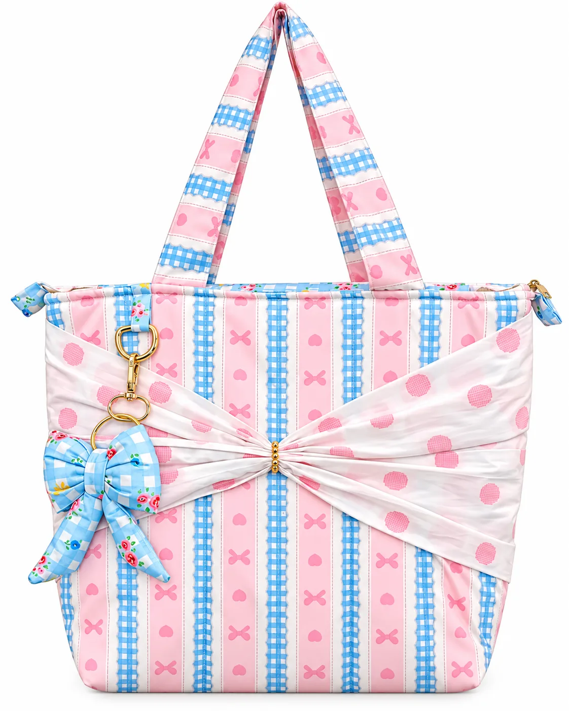 PINK & BLUE BOW MASALLA BAG SET (NBMB0911) - Image 4
