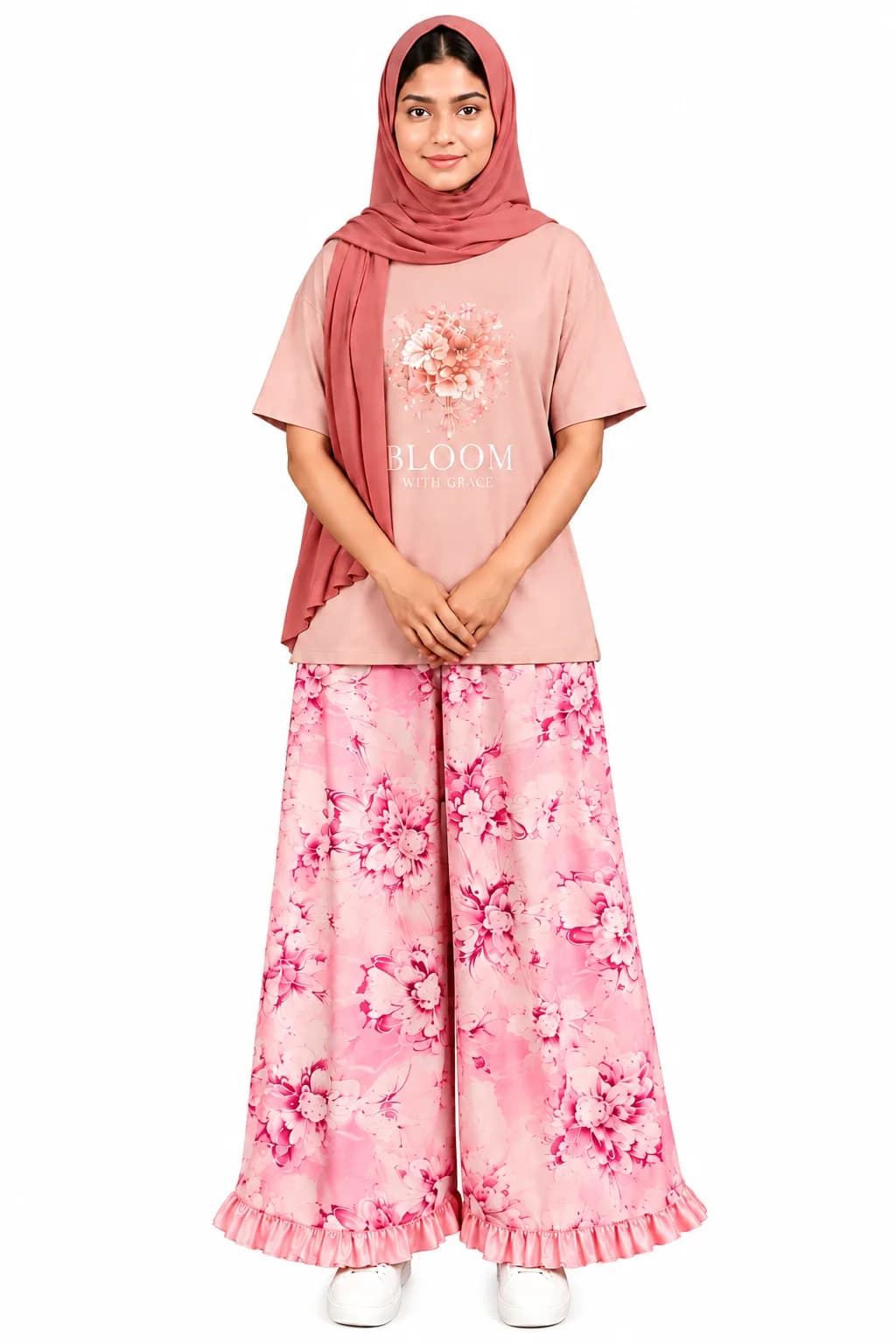 Blush Bloom Soft Rayon Ezar (NBER0903) SIZE: 38"L - Image 1