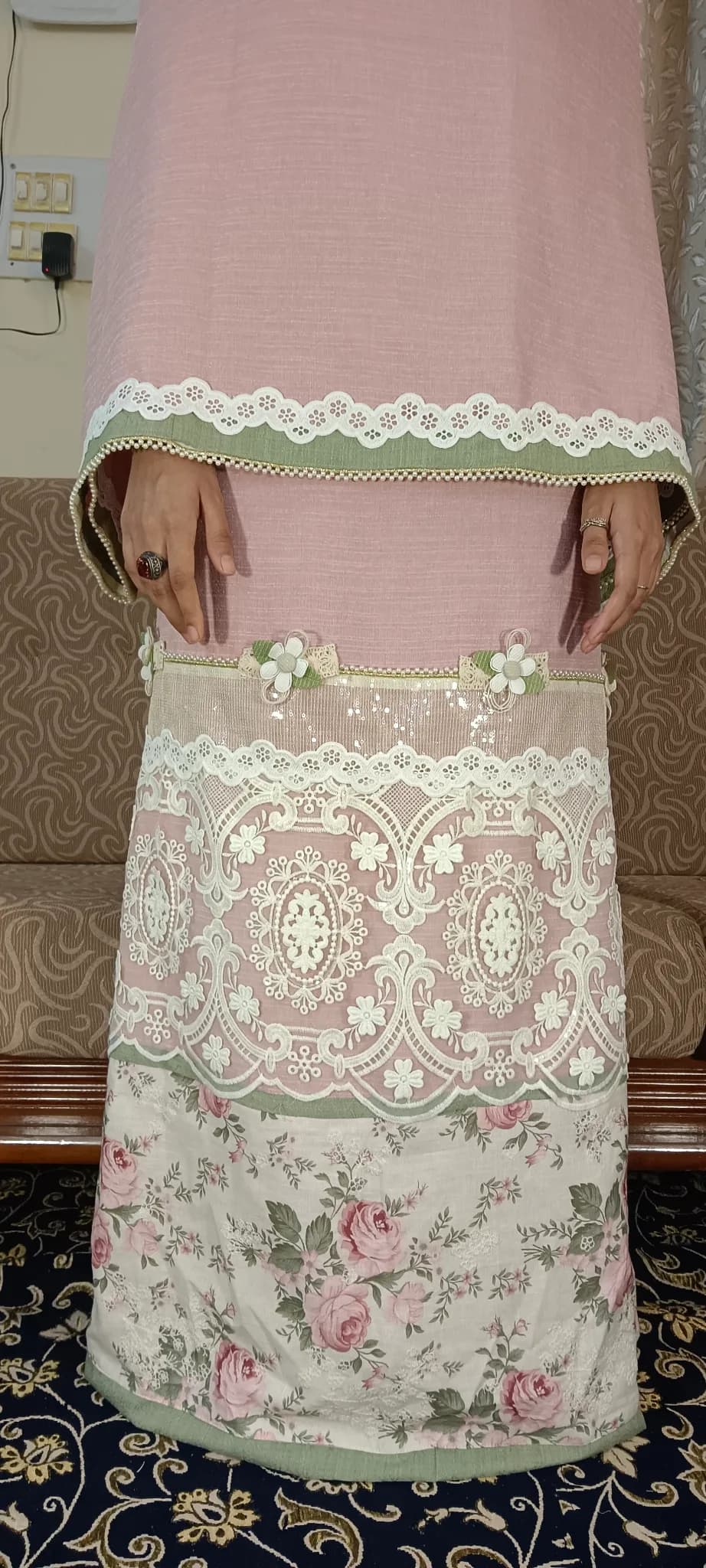 Blush Pink Floral Lace Rida (NBR0908) - Image 4