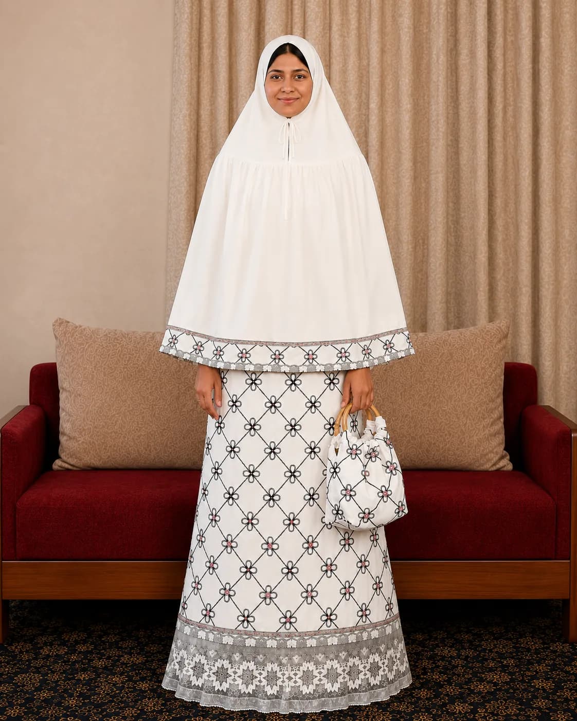 CREAM EMBROIDERED RIDA - Image 3