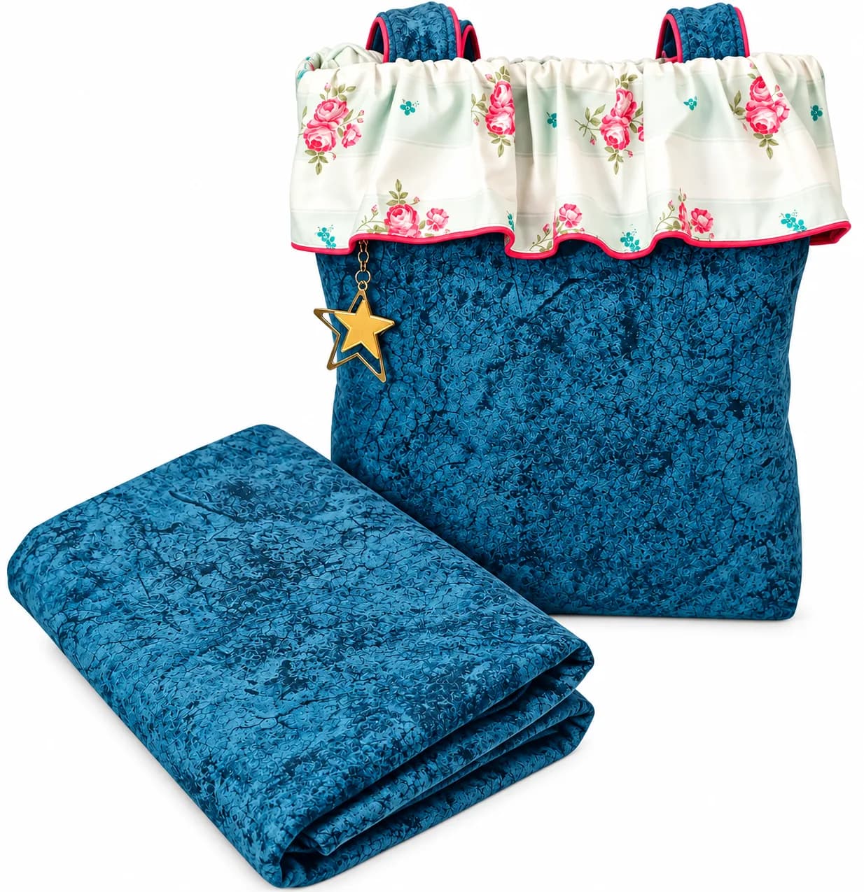 DENIM BLUE COLOR VELVET FABRIC MASALLA BAG (NBMB0906) - Image 3