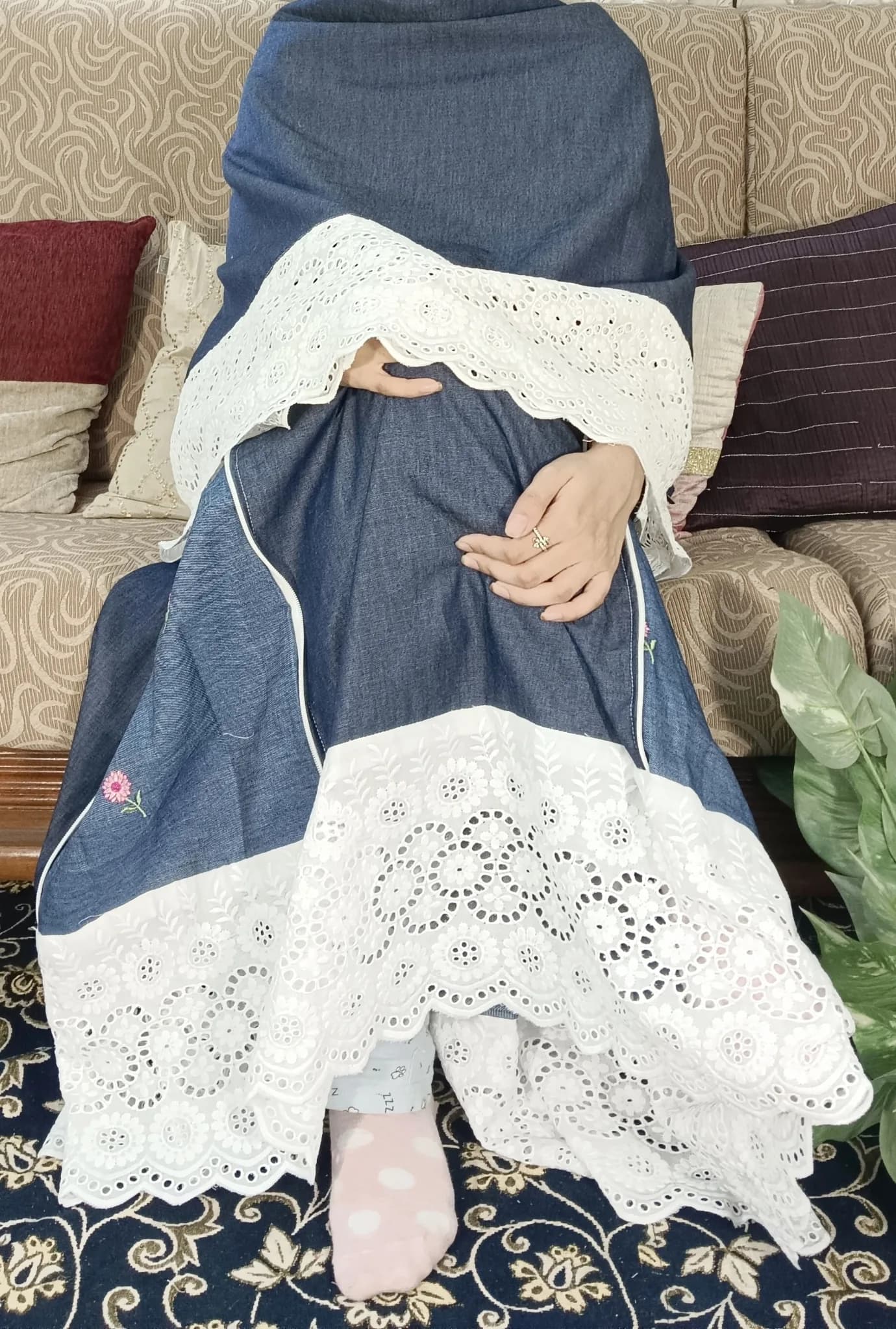 DENIM RIDA WITH VERTICAL ZIPPER PANEL (NBR0816) - Image 4