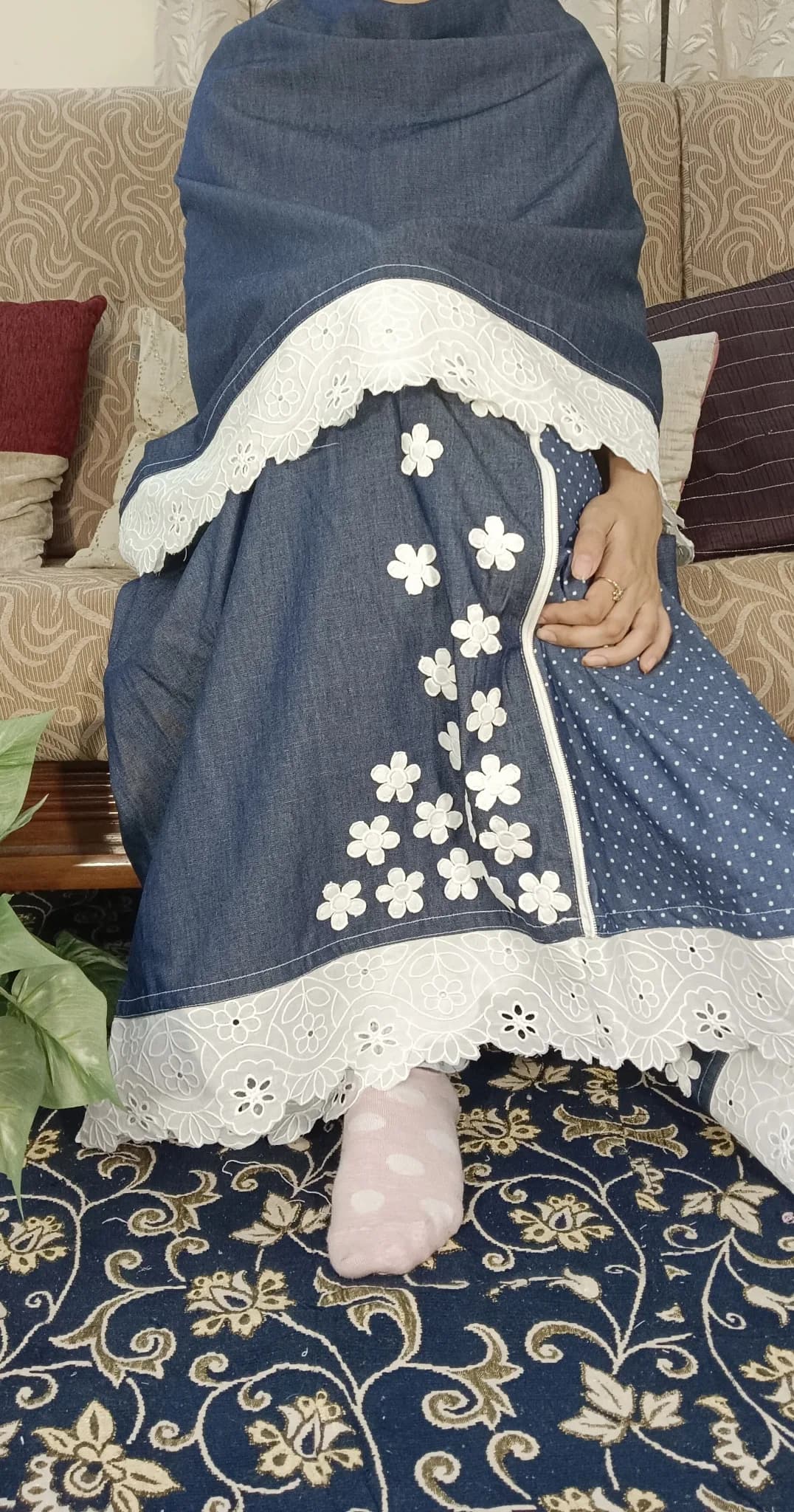 DENIM WITH WHITE FLOWER RIDA (NBR0818) - Image 4