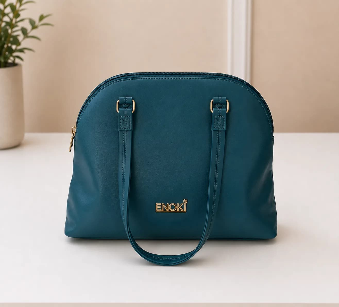 ENOKI LADIES HAND BAGS (SEA GREEN) - Image 1
