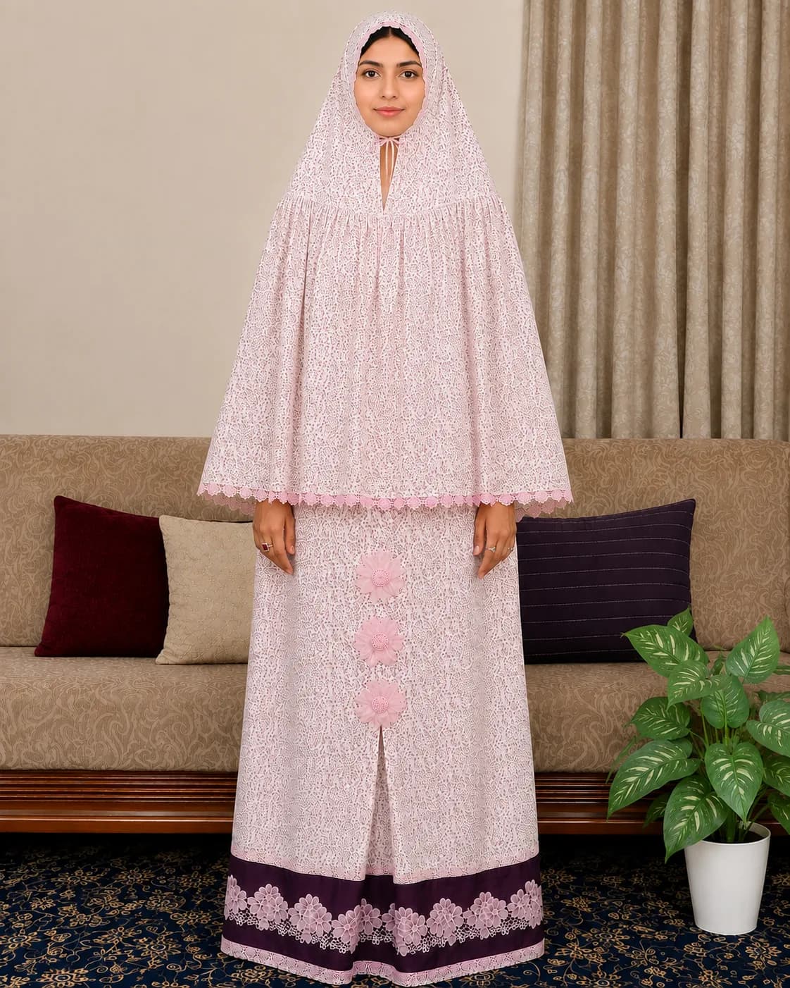 FLORAL MICRO PRINT PINK RIDA(NBR0813) - Image 3