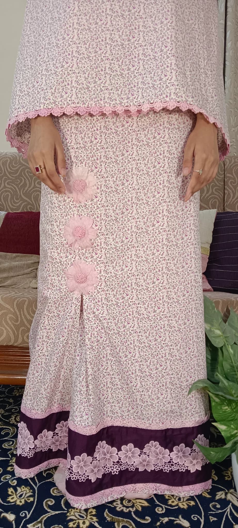 FLORAL MICRO PRINT PINK RIDA(NBR0813) - Image 1