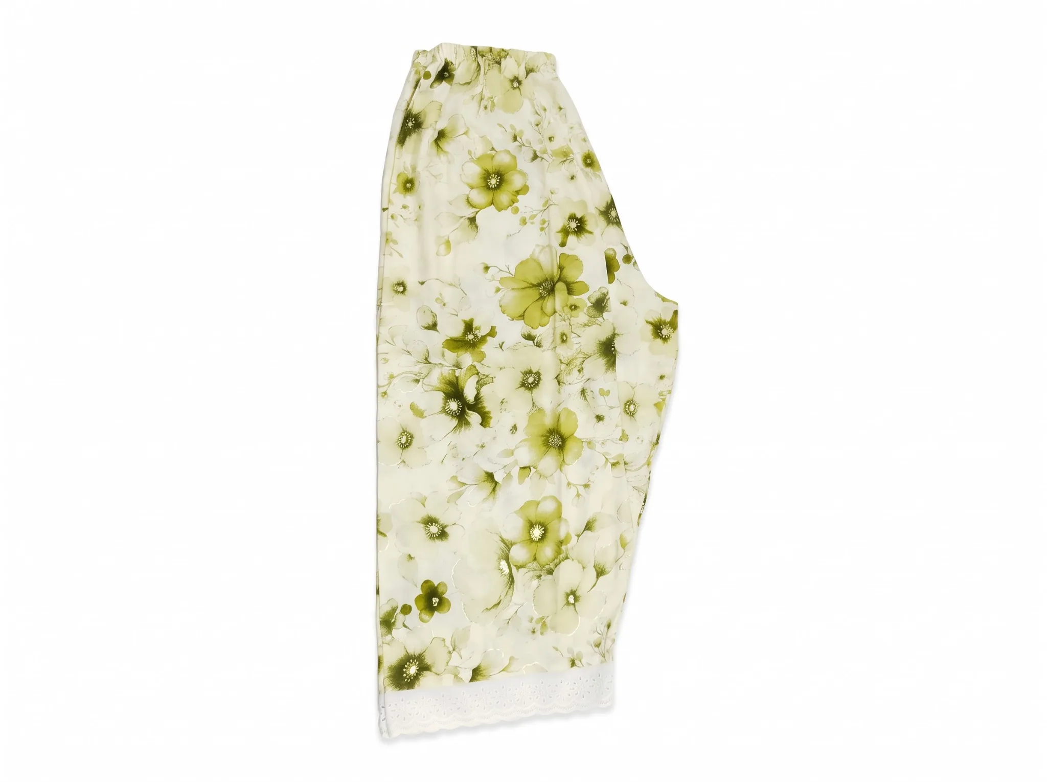 Green Garden Floral Soft Rayon Pant (NBER0909) SIZE: 39" L - Image 2
