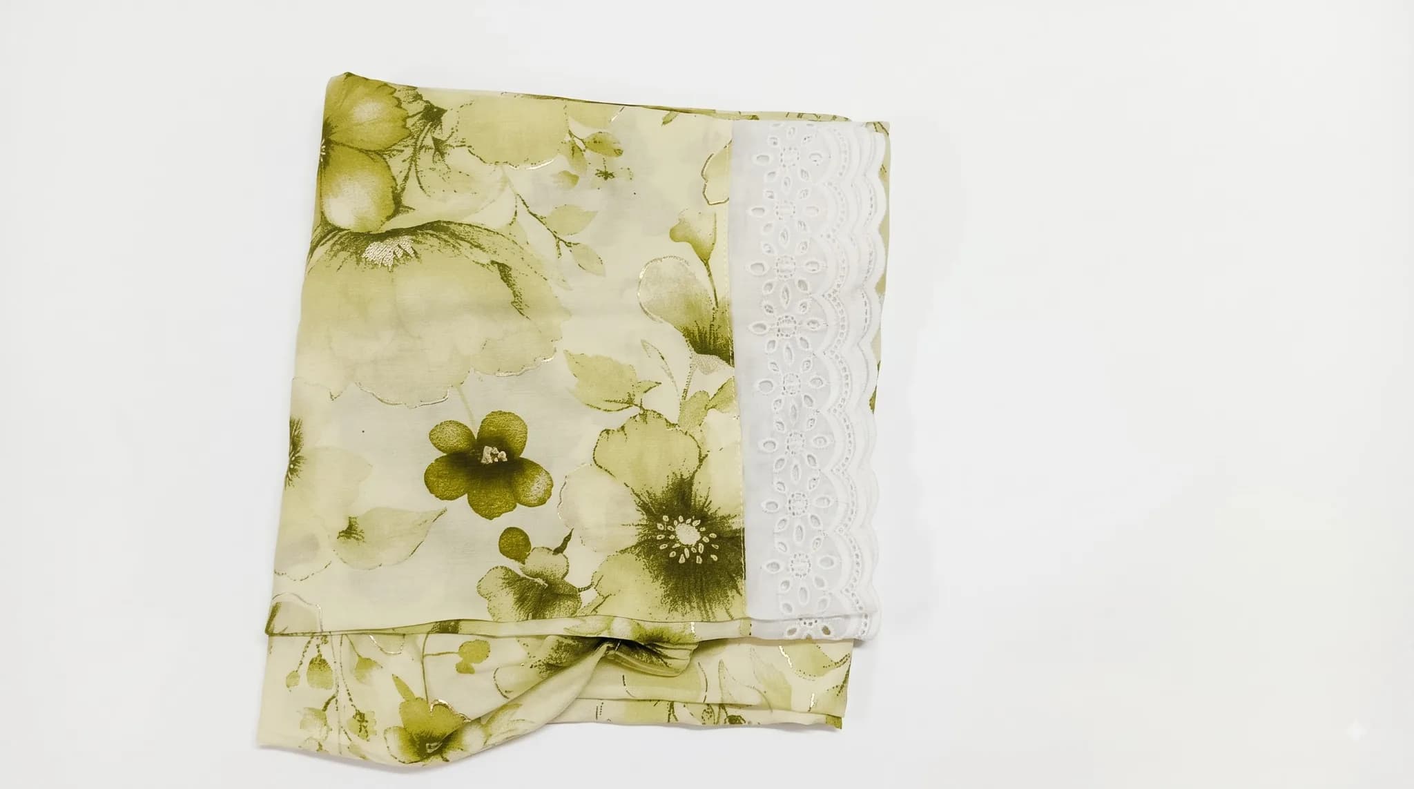 Green Garden Floral Soft Rayon Pant (NBER0909) SIZE: 39" L - Image 3