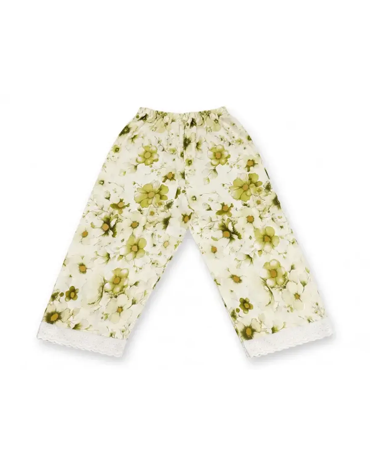 Green Garden Floral Soft Rayon Pant (NBER0909) SIZE: 39" L - Image 4