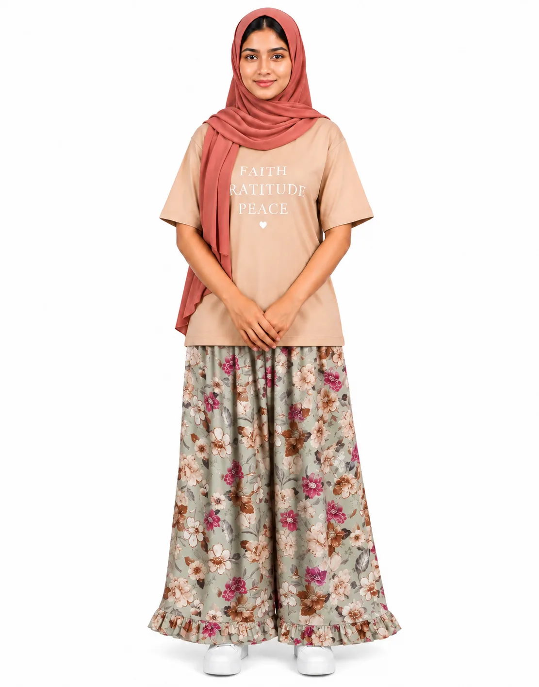 Grey Garden Floral Soft Rayon Ezar (NBER0904) SIZE: 40" L - Image 1