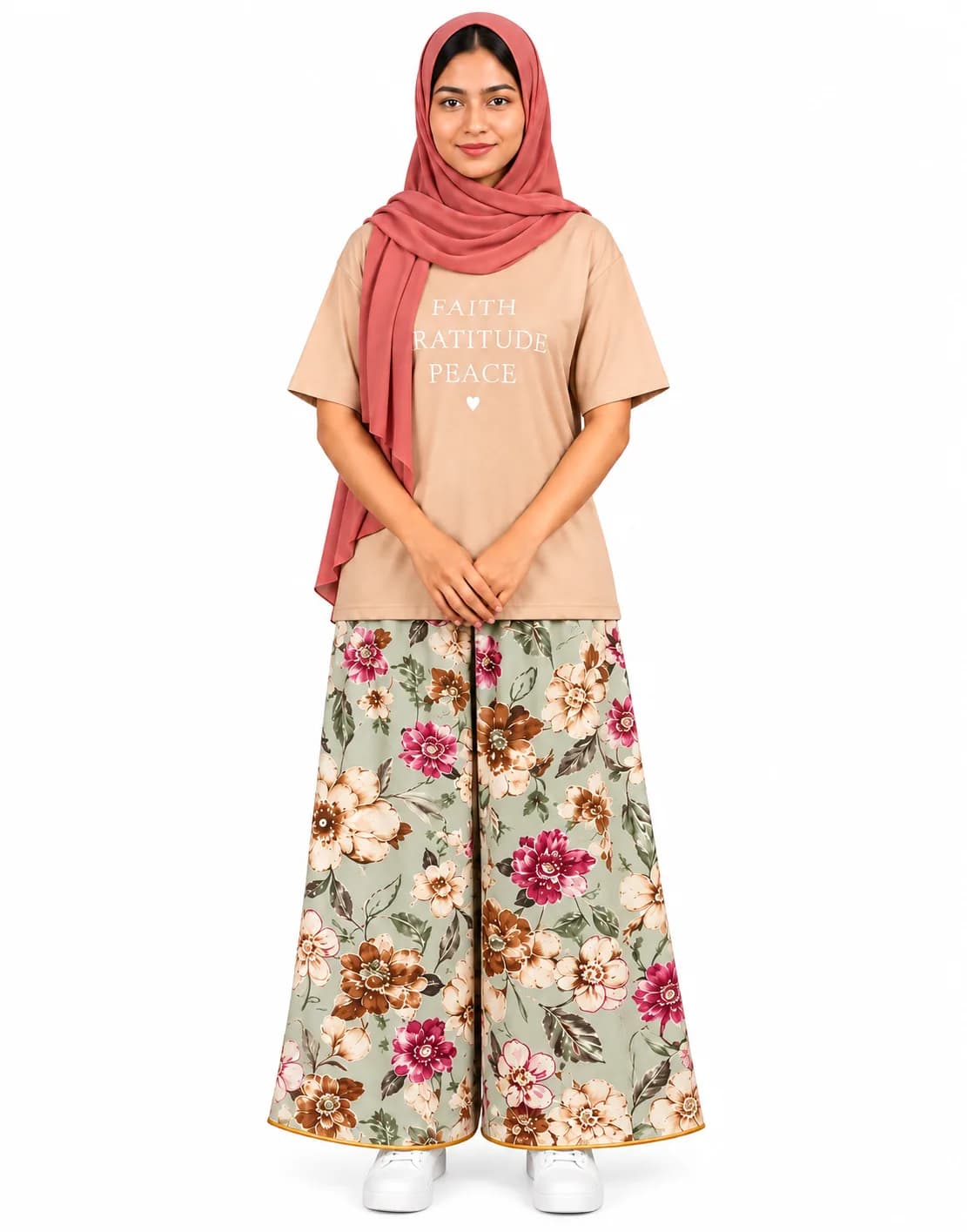 Grey Garden Floral Soft Rayon Pant (NBER0907) SIZE: 38" L - Image 1
