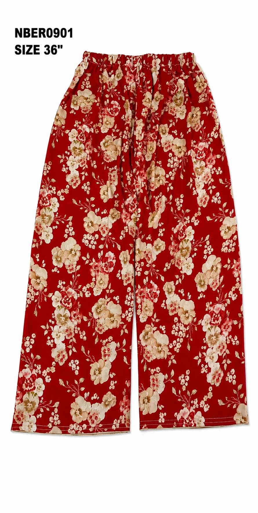 NB RED RAYON FLORAL EZAR(NBER0901) SIZE: 36"L - Image 4