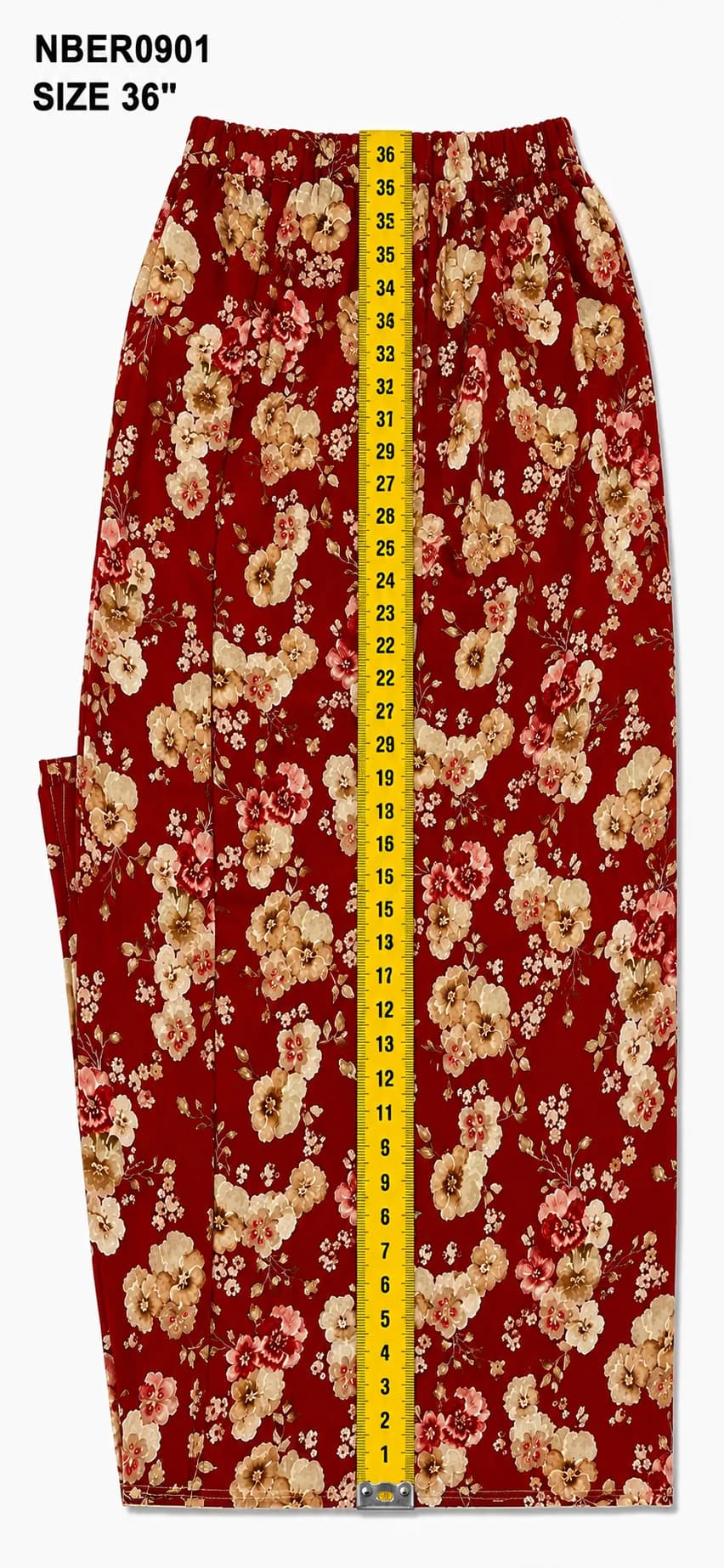 NB RED RAYON FLORAL EZAR(NBER0901) SIZE: 36"L - Image 5