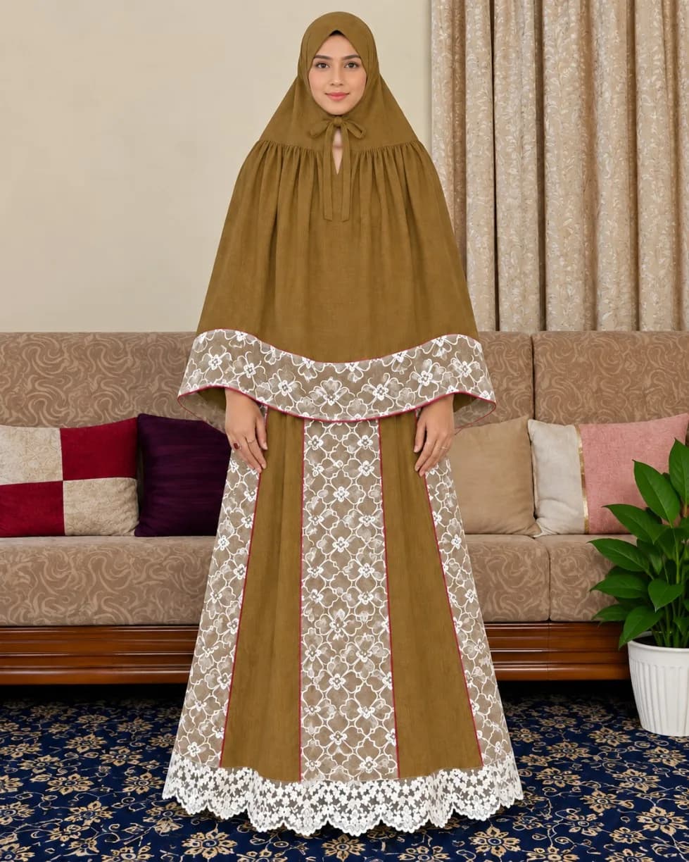 Olive Rida with White Elegance Lace (NBR0909) - Image 3