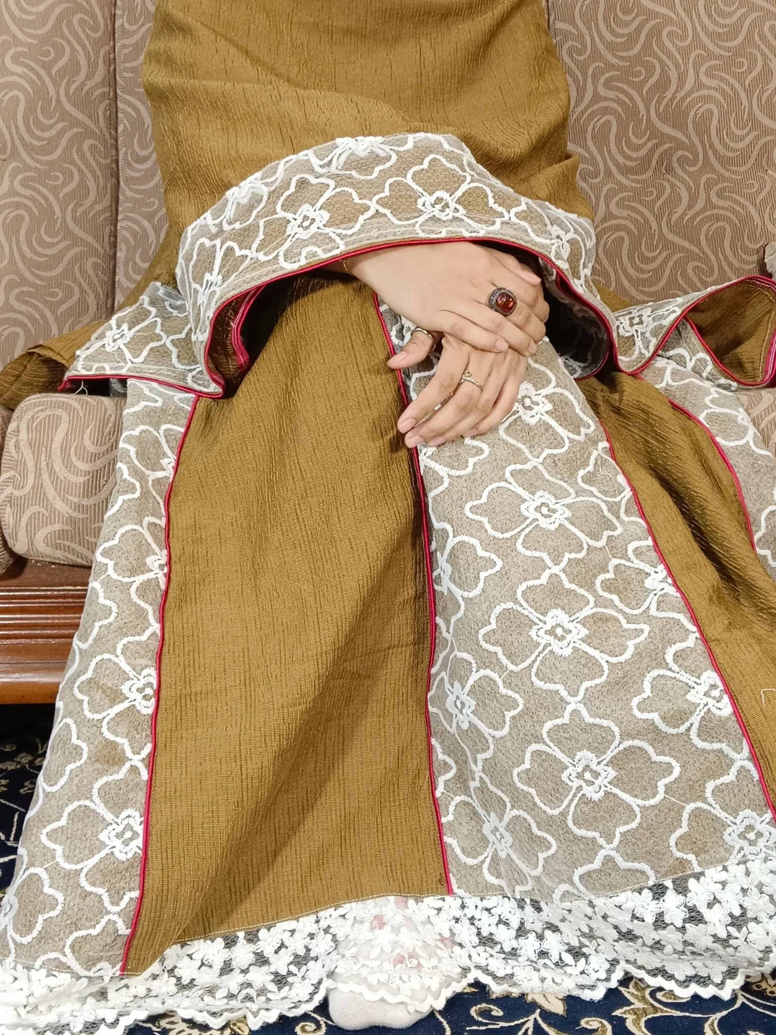 Olive Rida with White Elegance Lace (NBR0909) - Image 4
