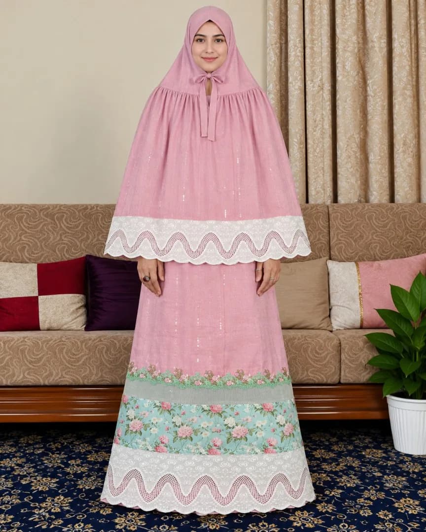 Pink Mint Floral Lace Rida (NBR0911) - Image 3