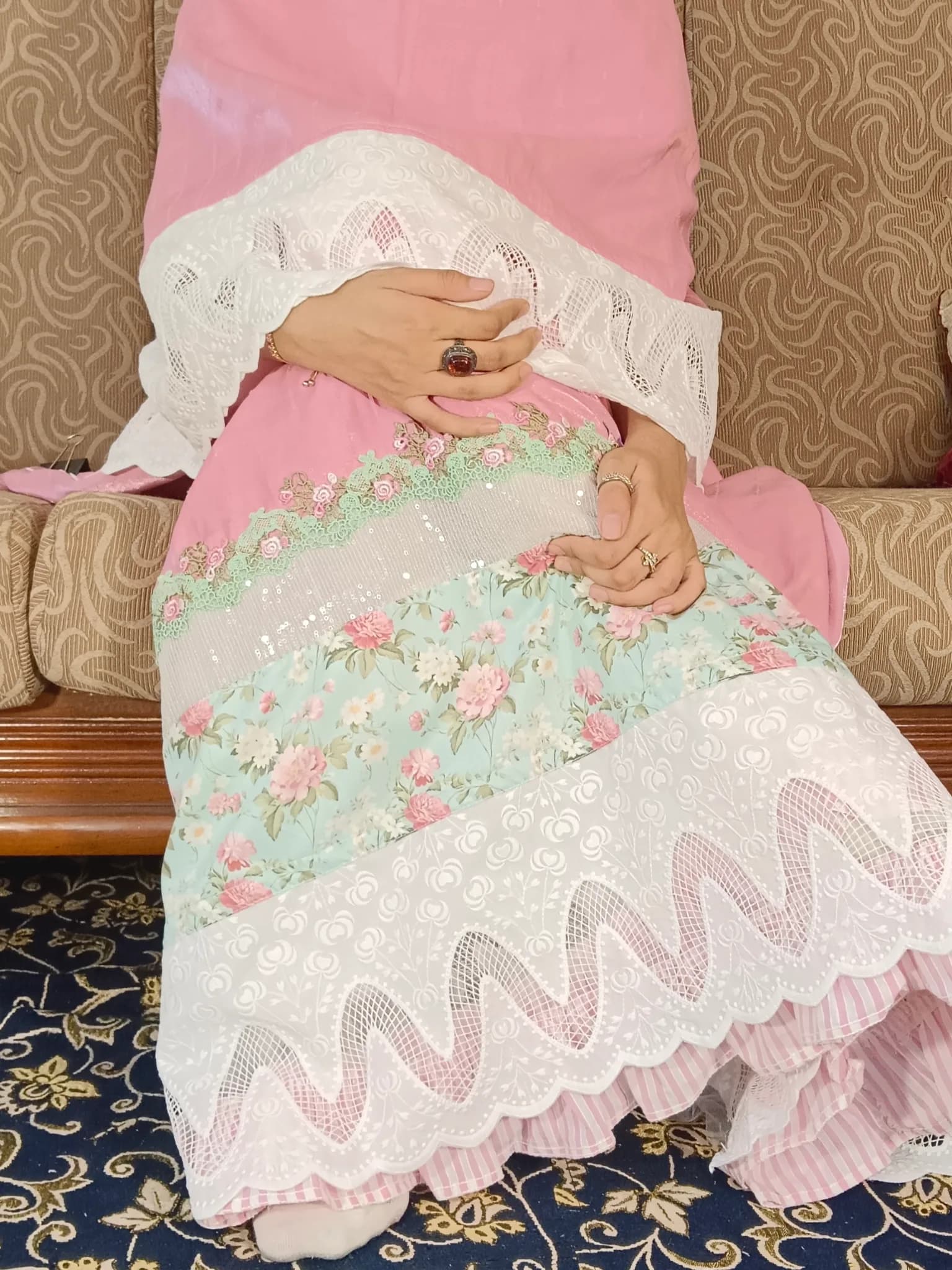 Pink Mint Floral Lace Rida (NBR0911) - Image 4