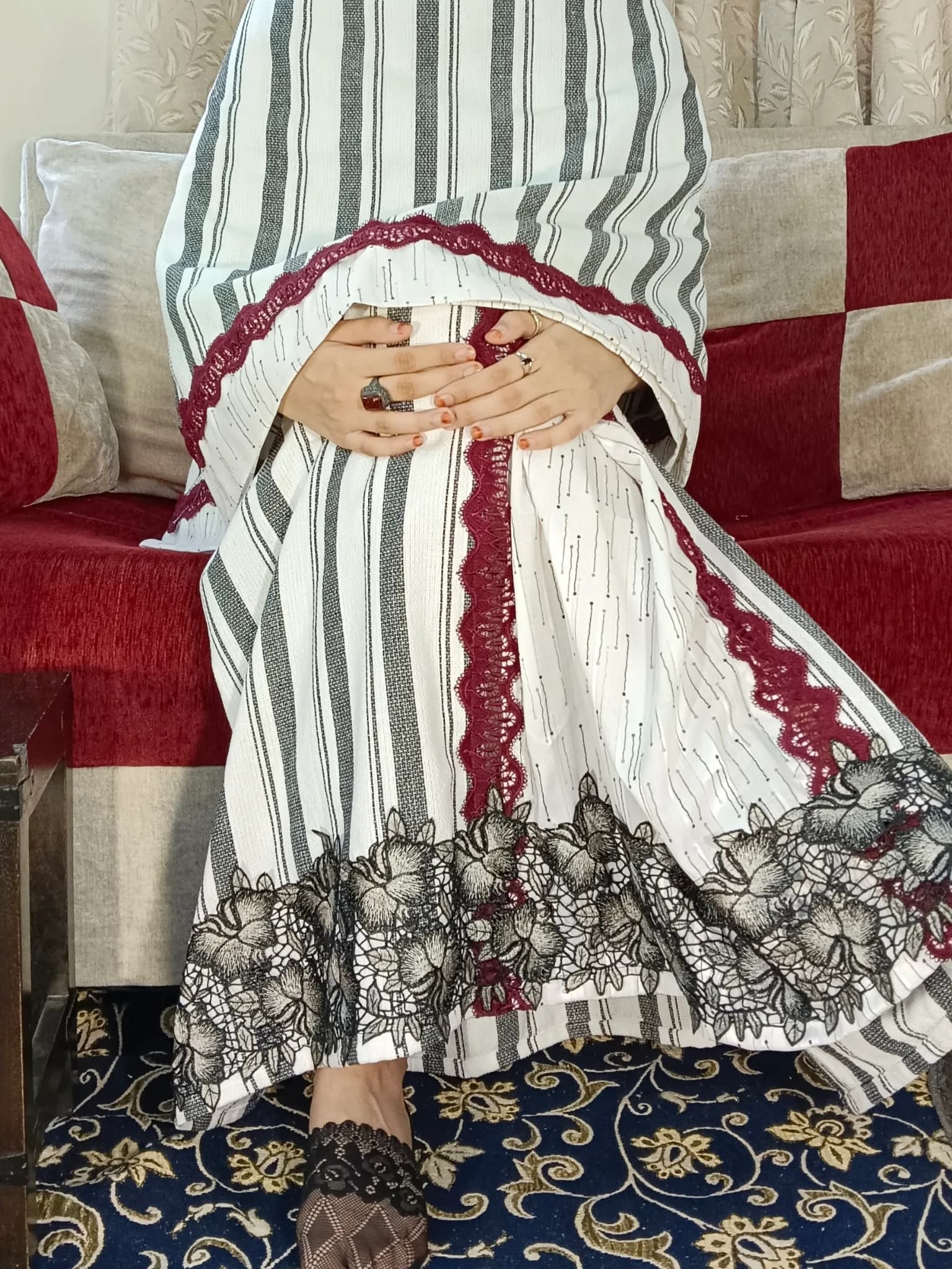 WHITE AND BLACK STRIPED RIDA (NBR05053) - Image 3